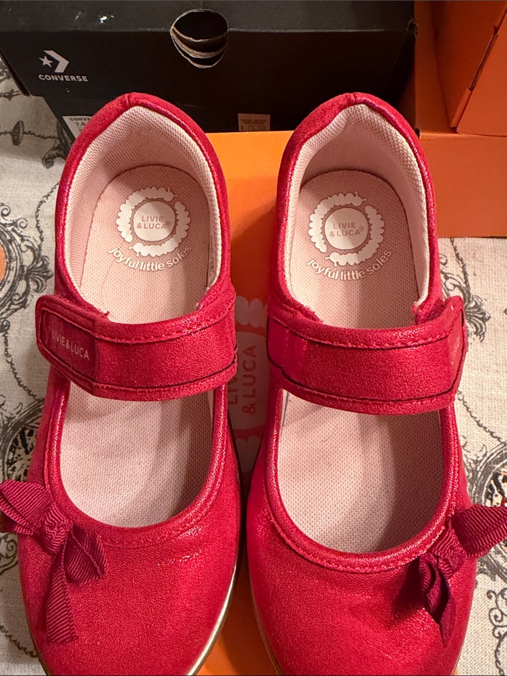 Livie & Luca Red Girls Mary Jane Shoes with Bow